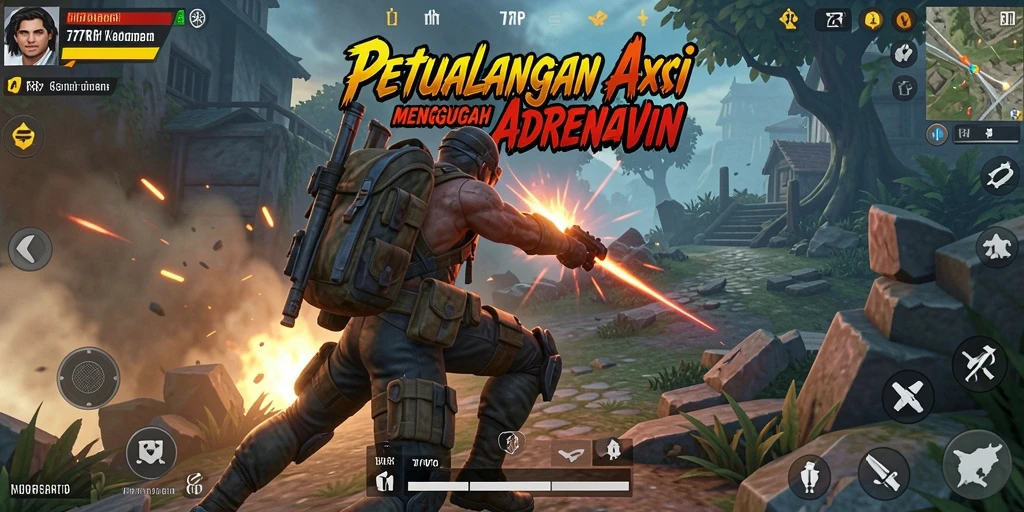 Tangkapan layar menunjukkan aksi seru dalam permainan 77RP.