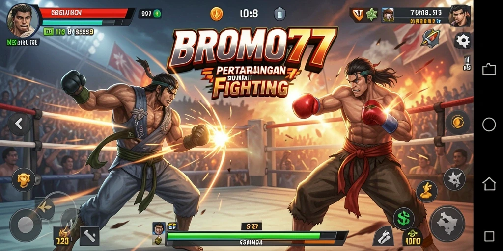Gameplay BROMO77 yang intens dan mendebarkan di arena pertarungan.
