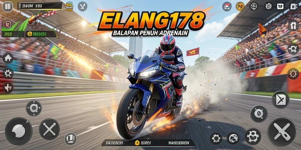 Tampilan gameplay balapan motor yang mendebarkan.