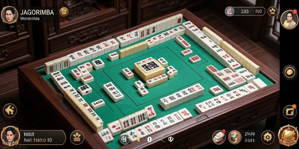 Screenshot gameplay <strong>JAGORIMBA</strong> yang menunjukkan keseruan mencocokkan ubin Mahjong.