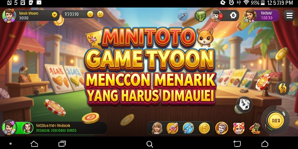 Tampilan gameplay seru dari MINITOTO yang menampilkan manajemen bisnis.